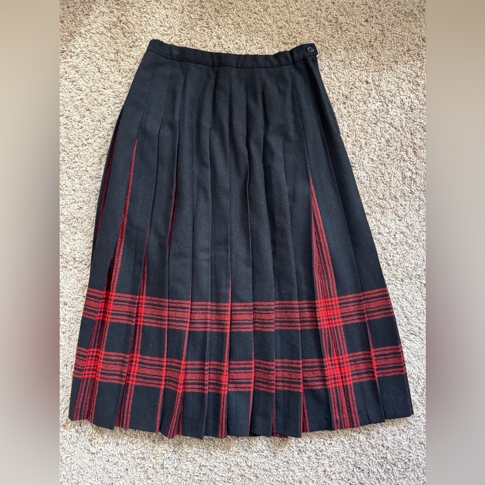 Pendleton Pleated Skirt, Authentic Menzies Tartan Plaid, Pure Virgin Wool sz 12